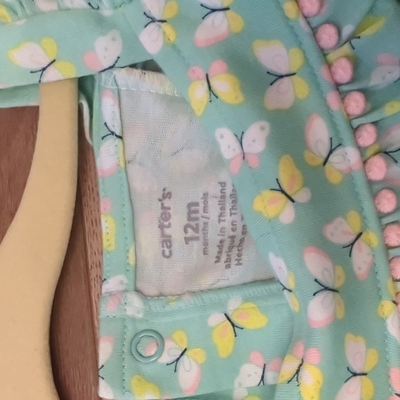 NWT Carter's Baby Girl Flutter Sleeve Butterfly Top & Bloomer Shorts, 12 Months - Picture 6 of 12